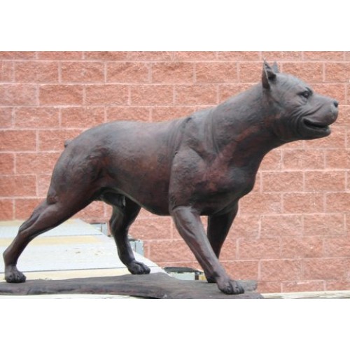 Americký pitbull - bronzová socha