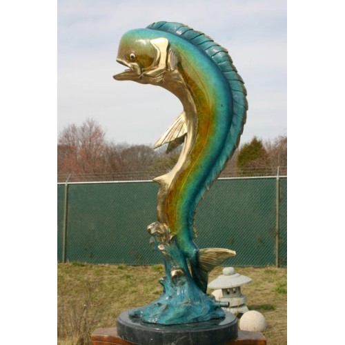 Ryba Dorado alebo Mahi Mahi delfín - bronzová socha