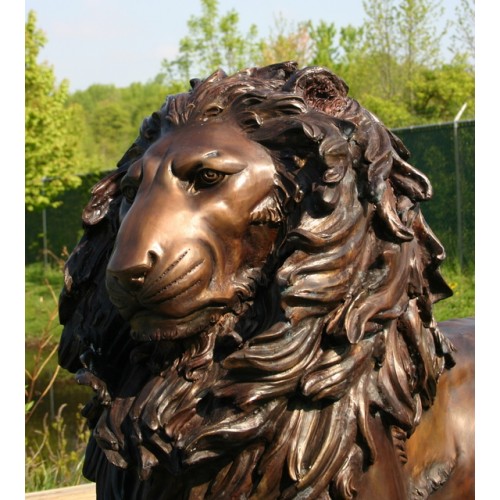 Bronzový pár vznešených levov - bronzová socha