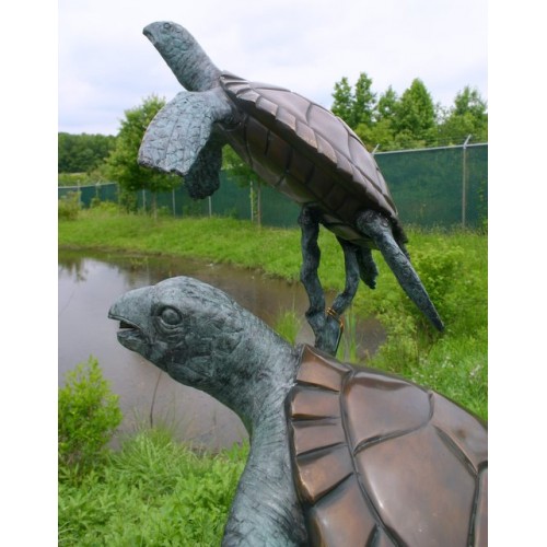 Fontána s dvoma korytnačkami - bronzová socha
