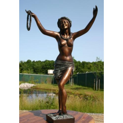 Havajské dievča - bronzová socha