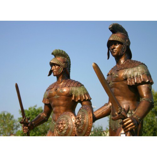 Spraťanský, Trójsky, Rímsky, Grécky vojaci- bronzová socha