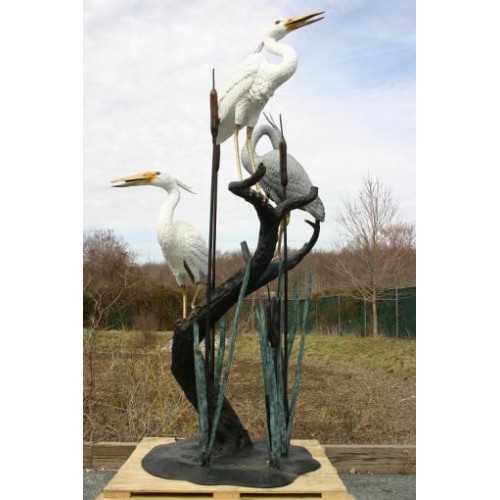Tri volavky na strome - bronzová socha