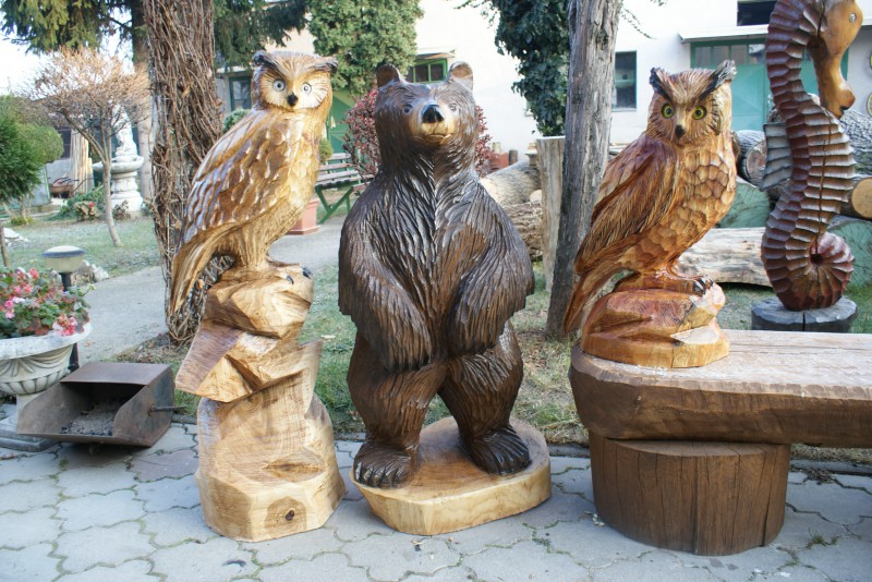 Umelecké Sochy Drevené lesné zvieratká  