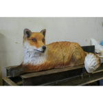 Drevená líška - socha z dreva