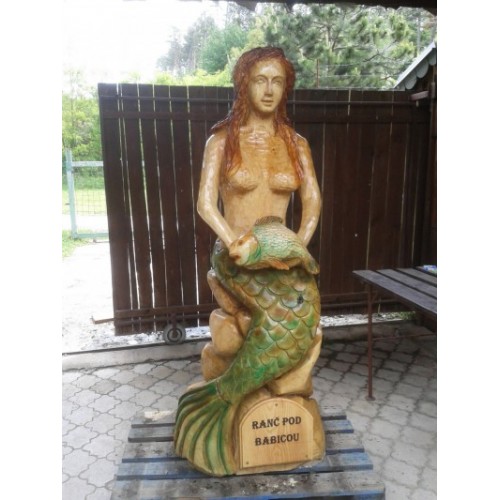 Drevená morská panna II - socha z dreva