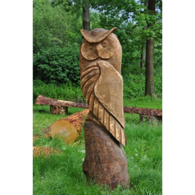 Drevená sova II - socha z dreva