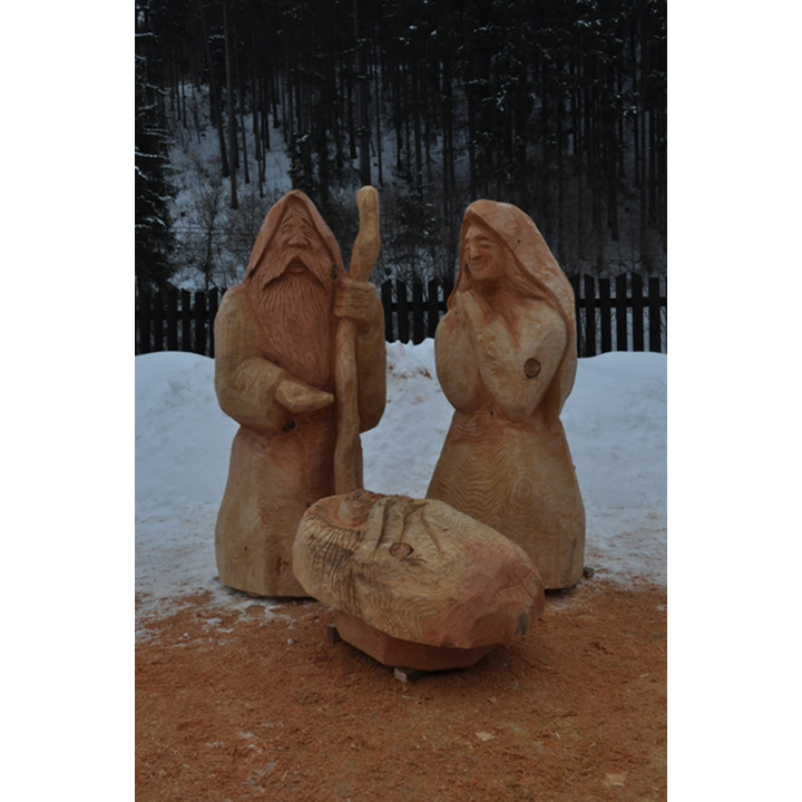 Drevená svätá rodinka II - socha z dreva