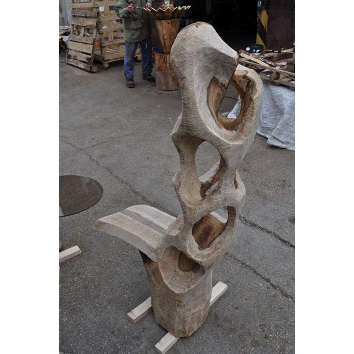 Drevené kreslo abstrakt - socha z dreva