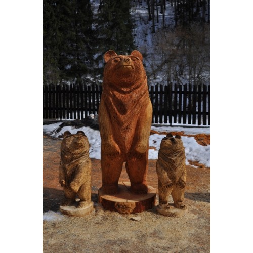 Drevené medvede - socha z dreva