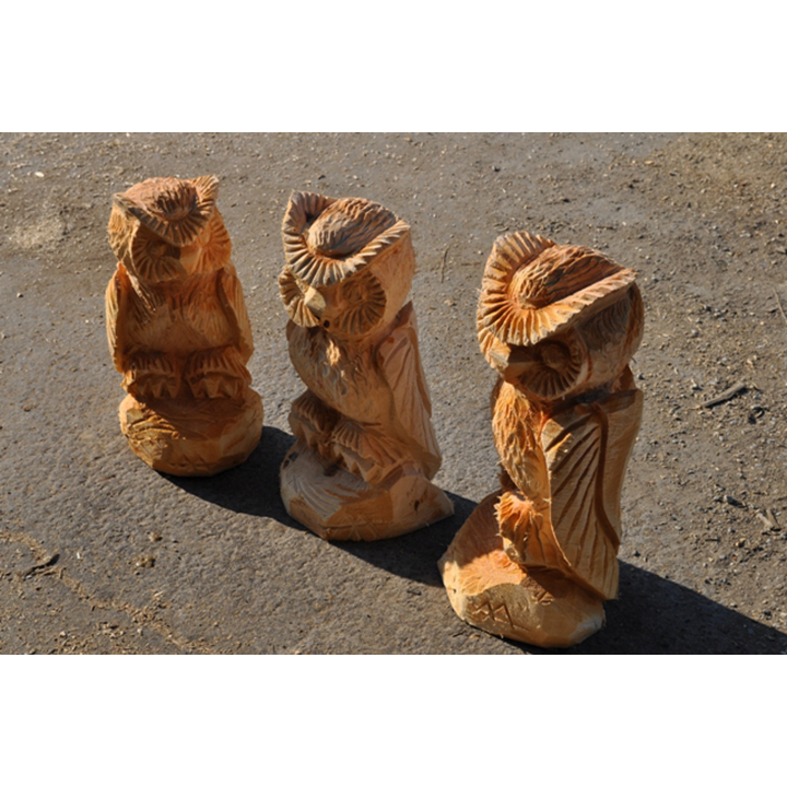 Drevené sovičky - socha z dreva