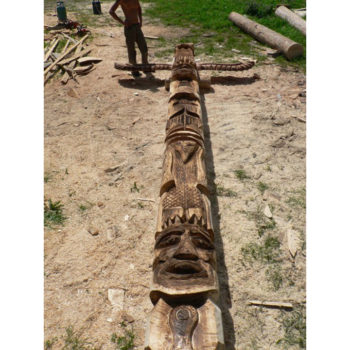 Umelecké Sochy Drevený indiánsky totem - 10 m  