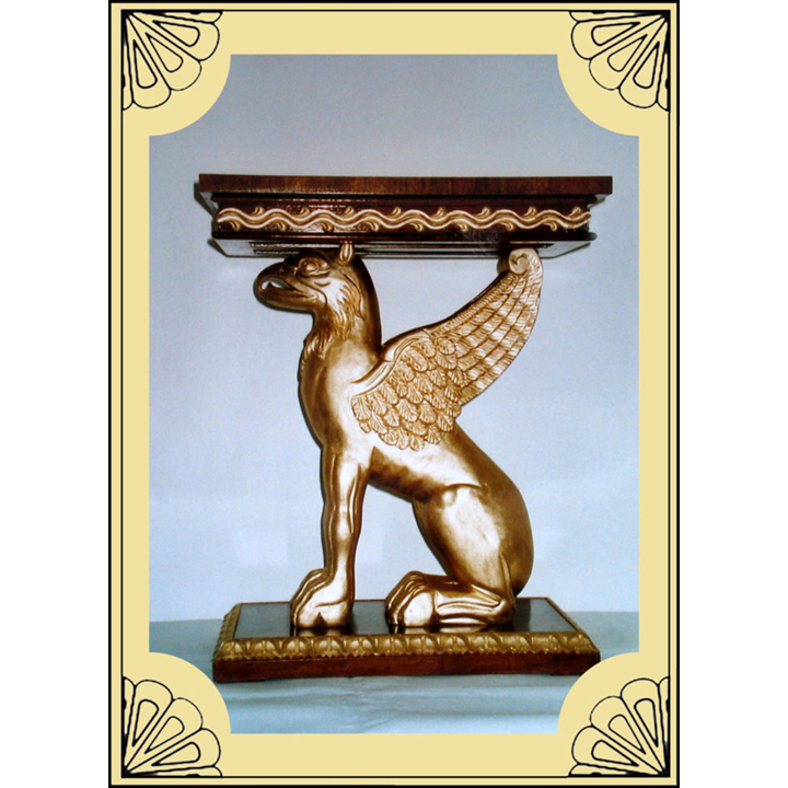 Empírový stolík - socha z dreva