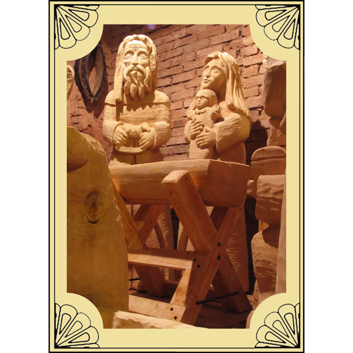 Jozef a Mária - socha z dreva