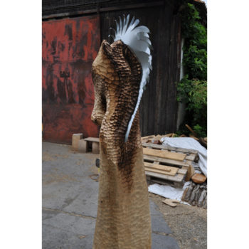 Umelecké Sochy Kôň v abstraktnom prevedení - záhradná drevená skulptura  