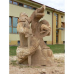 Legenda o jiřím a drakovi - socha z dreva