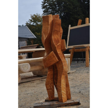 Umelecké Sochy Lúčenie - záhradna drevená skluptura  