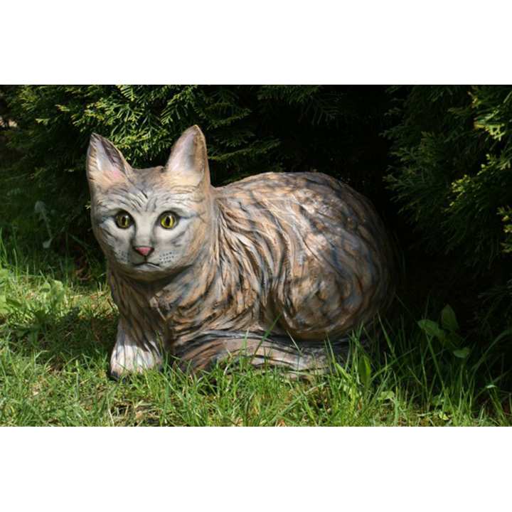 Malá drevená mačka - socha z dreva