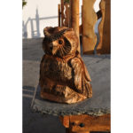 Malá drevená sovička - socha z dreva