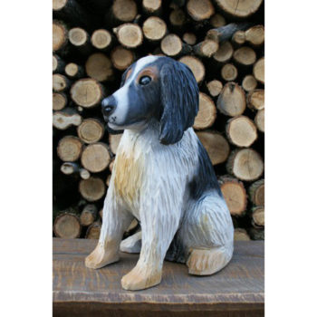 Umelecké Sochy Malý drevený psík  