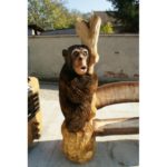 Opičia lavička - socha z dreva