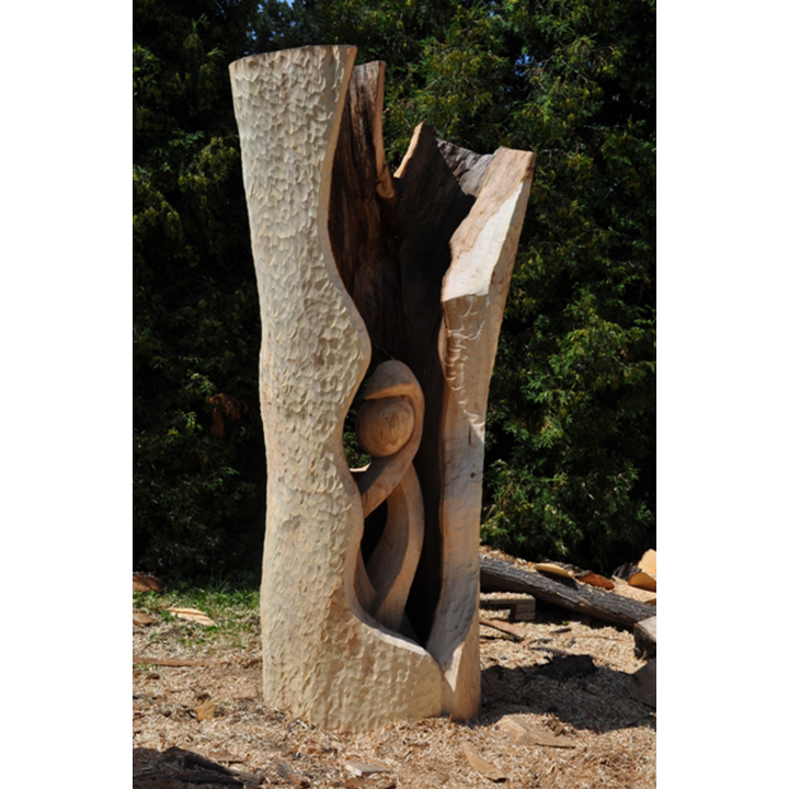 Otvorené srdcia - socha z dreva