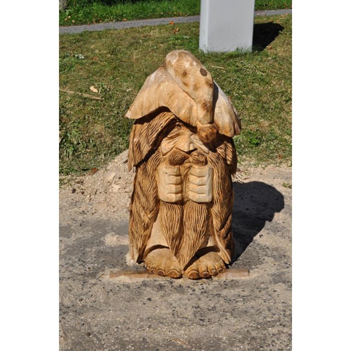 Pozitívny škriatok - socha z dreva