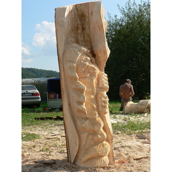 stratený pustovník - socha z dreva