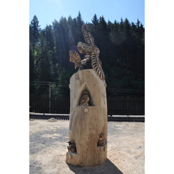 Umelecké Sochy Strom vtákov - drevená socha  