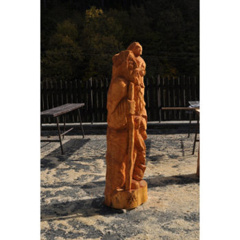 Umelecké Sochy Svätý Krištof - drevená socha  