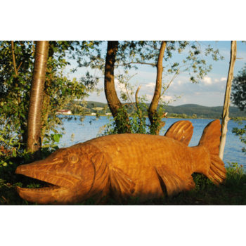 Umelecké Sochy Veľká drevená ryba  