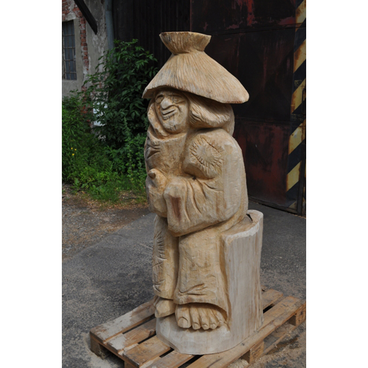Zamyslený vodník - socha z dreva