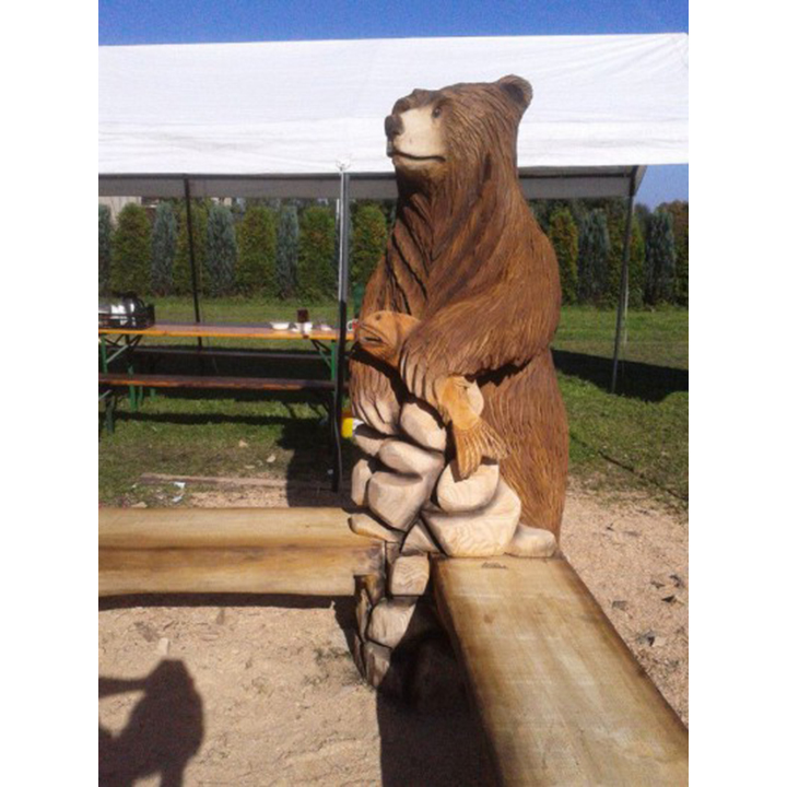 Medvedia lavička - Socha z dreva