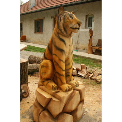 Umelecké Sochy Drevený tiger  