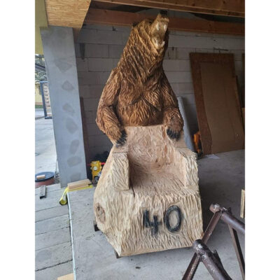 Umelecké Sochy Kreslo s medveďom  